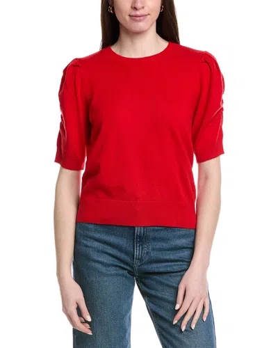 Frame Denim Frankie Puff Sleeve Wool & Cashmere-blend Sweater In Red