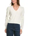 Frame Frankie Ruched Wool-blend Sweater In White