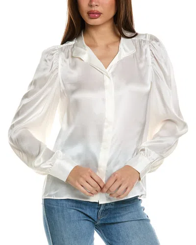 Frame Denim Gillian Silk Top In White
