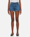 Frame Denim Shorts With Belt Loops In Blue