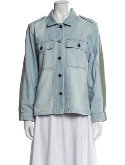 Pre-owned Frame Denim Jacket In Blue/green