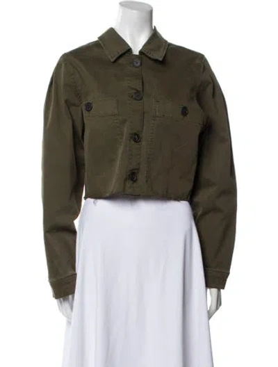 Pre-owned Frame Denim Jacket In Green