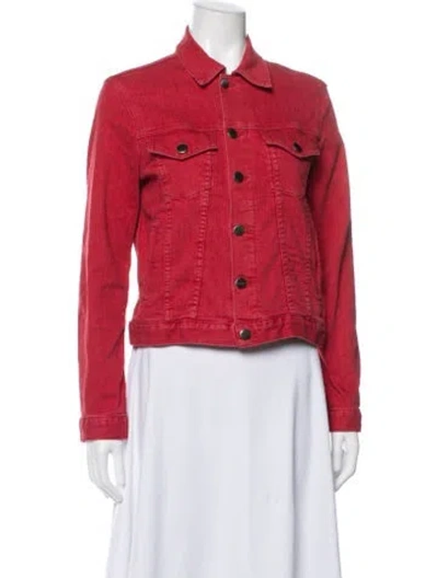 Pre-owned Frame Denim Jacket In Red