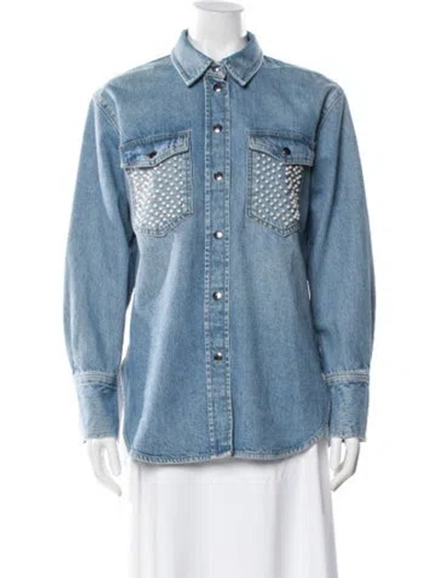 Pre-owned Frame Denim Jacket W/ Tags In Blue