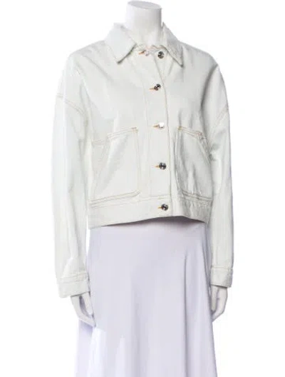 Pre-owned Frame Denim Jacket W/ Tags In White