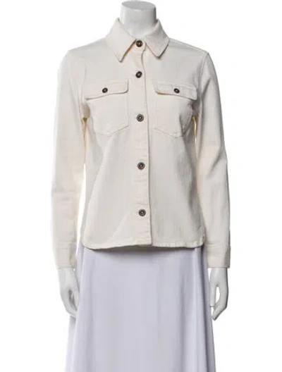 Pre-owned Frame Denim Jacket In White