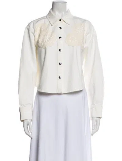 Pre-owned Frame Denim Jacket In White