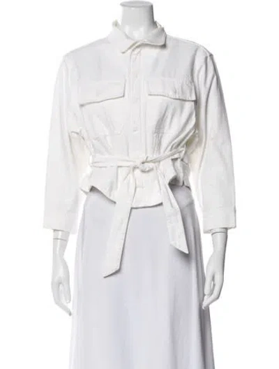 Pre-owned Frame Denim Jacket In White