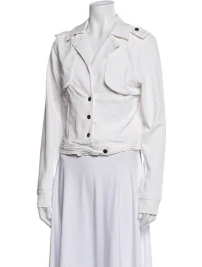 Pre-owned Frame Denim Jacket In White