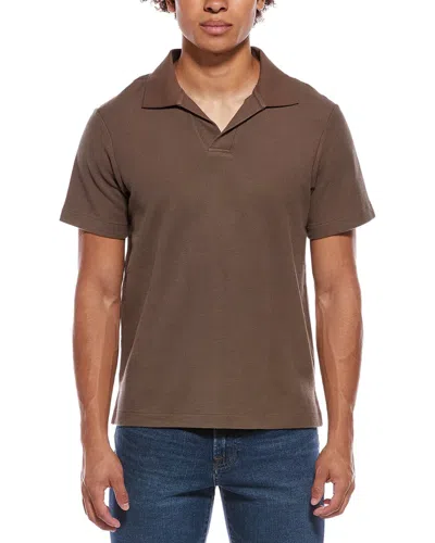 Frame Denim Jacquard Polo Shirt In Burgundy