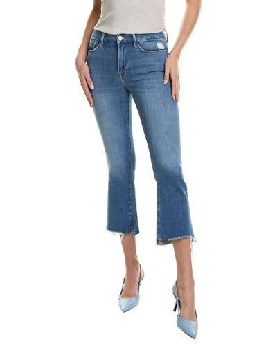 Frame Le Crop Mini Boot Drizzle Rips Chew Worn Jean In Blue