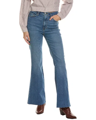 Frame Le Easy Flare Raw Fray Flared Jeans In Blue