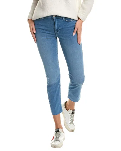 Frame Le High Straight Blue Five-pocket Style Jeans In Cotton Blend Denim Woman