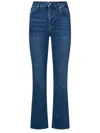 Frame Denim Le High Straight Long Raw Fray Jeans In Blue