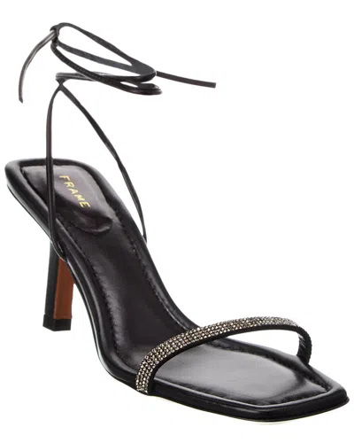 Frame Denim Le Ozzie Lace-up Leather Sandal In Black