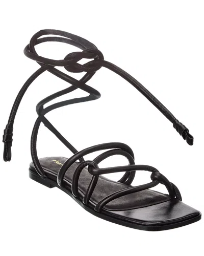 Frame Le Remi Lace-up Leather Sandal In Black