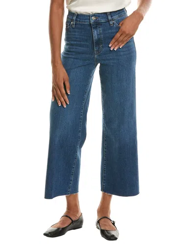 Frame Denim Le Slim Elixir Raw After Palazzo Crop Jean In Blue
