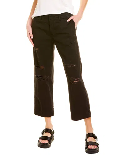 Frame Denim Le Tomboy Washed Noir Rips Trouser In Brown