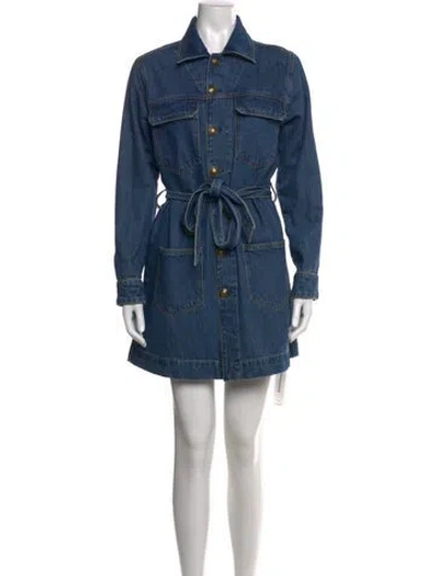 Pre-owned Frame Denim Long-sleeve Dress In Blue