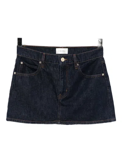 Frame Denim Mini Skirt In Blue