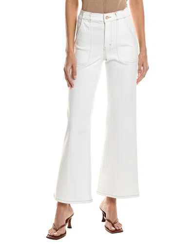 Frame Le Slim Palazzo Crop Harbor Jeans In Au Natural In White