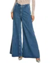 Frame Le Slim Palazzo Bardot Pocket Wide Leg Jeans In Blue