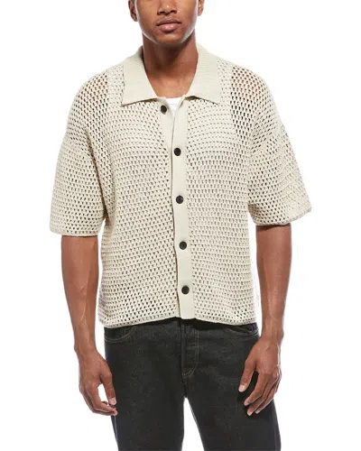 Frame Denim Open Weave Cardigan In Beige