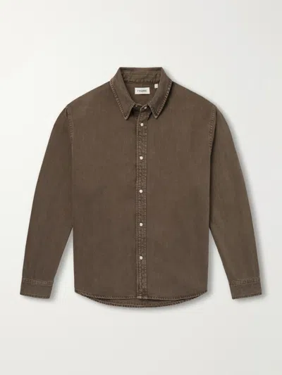 Frame Regular Fit Overshirt In Brown