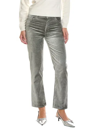Frame Denim Oyster Velvet Le Sleek Straight Velveteen Jean In Gray