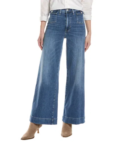 Frame Denim Patch Pocket Slim Palazzo Doris Wide Leg Jean In Blue