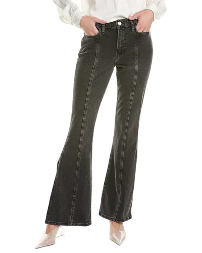 Frame Pixie Le High Flare Side Slit Jeans Obsidian Clean 32 In Black