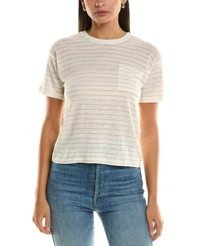Frame Denim Pocket Linen T-shirt In Pink