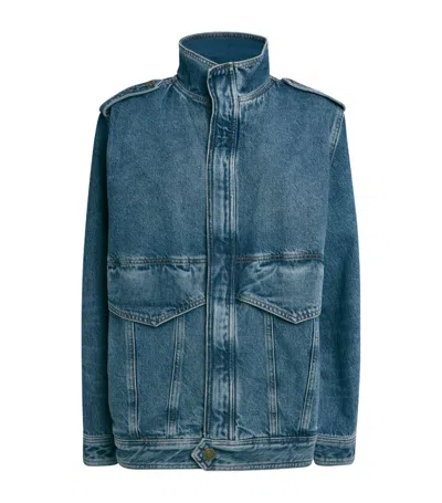 Frame Denim Power Jacket In Blue