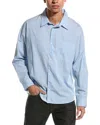 Frame Men's Striped Relaxed Button-front Shirt In Blue