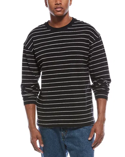 Frame Denim Relaxed Striped T-shirt In Black