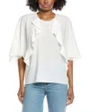 Frame Denim Ruffle Blouse In White
