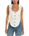 Frame Seamed Scoop Bustier In White