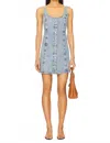 Frame Denim Shift Dress With Studs In Mingle In Blue