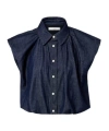 Frame The Shell Bubble-sleeve Top In Blue
