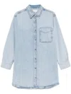 Frame Blue 'the Shirt' Denim Minidress In Blue