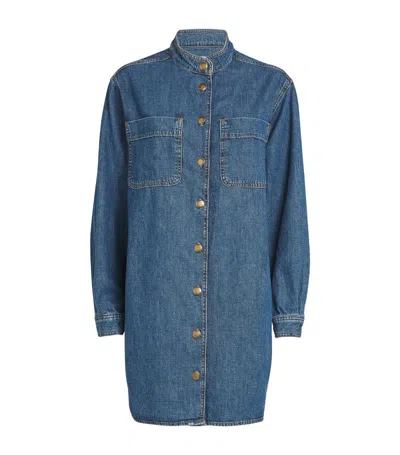 Frame Denim Shirt Dress In Boy Blue