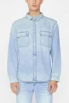 Frame Unison Denim Button-up Shirt In Blue