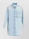 Frame Blue 'the Shirt' Denim Minidress