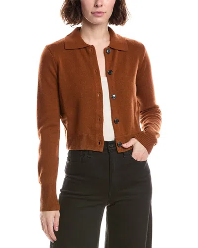 Frame Denim Shrunken Cashmere Cardigan In Brown