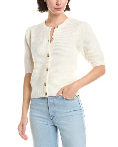 Frame Denim Shrunken Wool & Cashmere-blend Cardigan In White