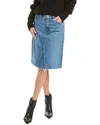 Frame Deconstructed Denim Midi Skirt In Mabel In Blue