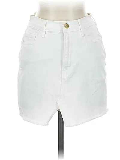 Pre-owned Frame Denim Skirt In White