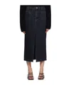 Frame Le Bardot Denim Midi Skirt In Black