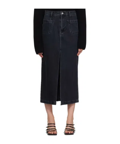 Frame Denim Skirt With Belt Loops