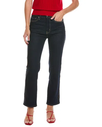 Frame Denim Stargirl Le Sleek Straight Studded Jean In Multi